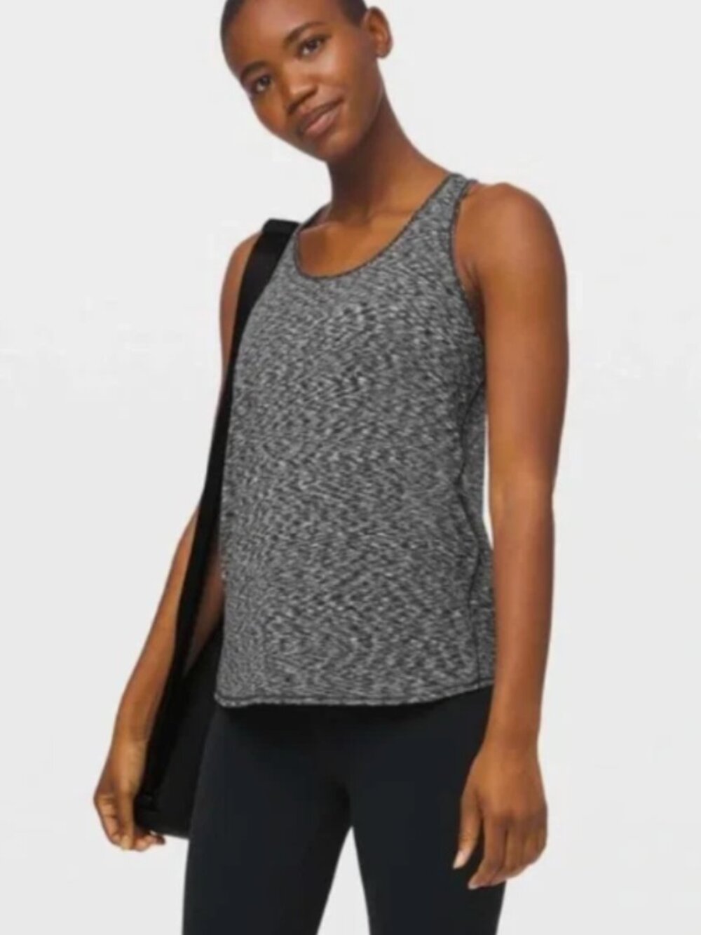 LULULEMON ESSENTIALS TANK RACERBACK SPACED OUT/DYE BLACK & WHITE SIZE 8
